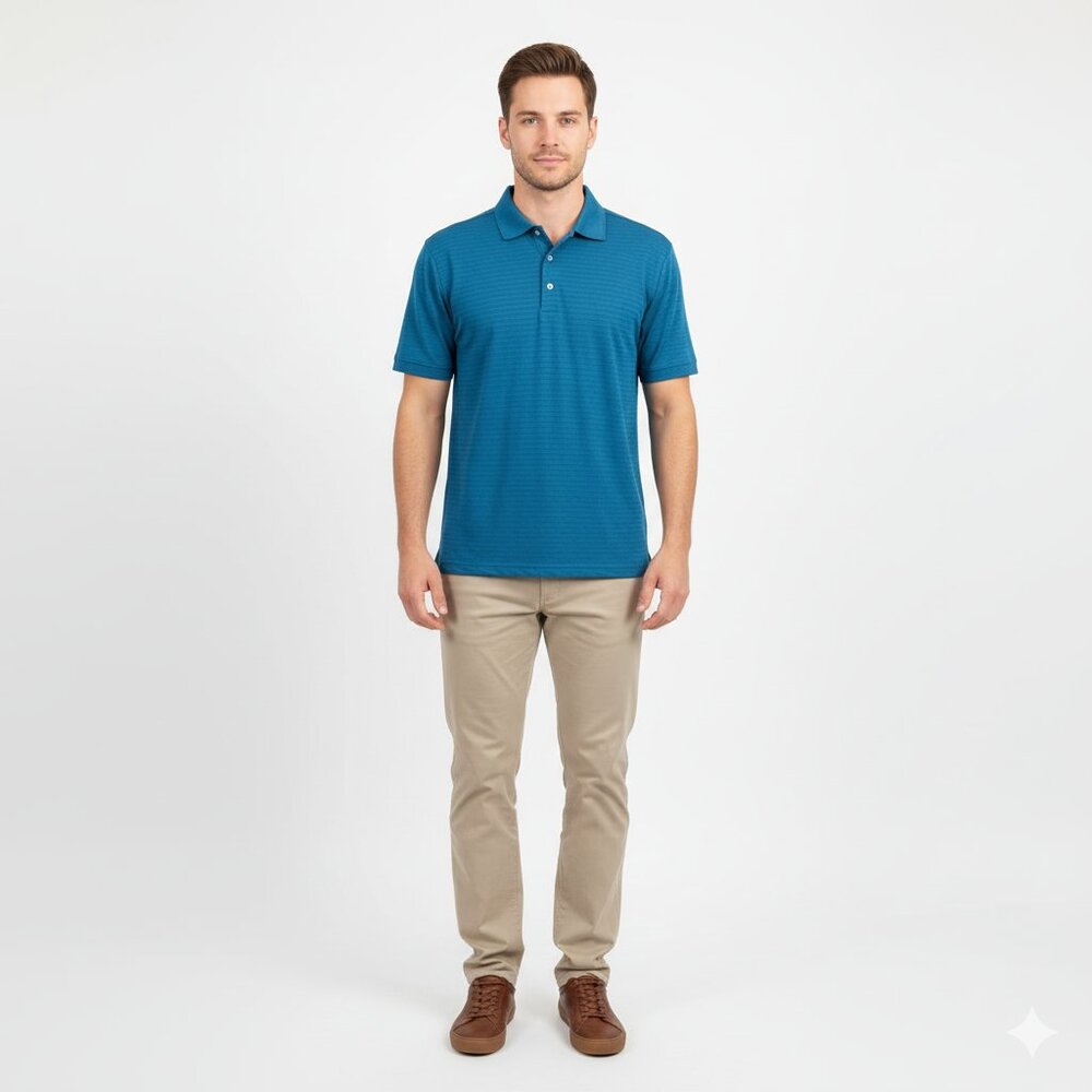 *Grand Slam Blue Striped Polo